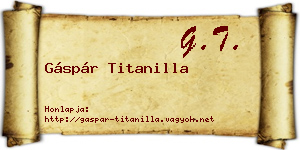 Gáspár Titanilla névjegykártya